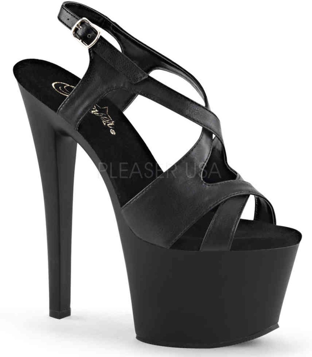 EU 35 = US 5 | SKY-330 | 7 Heel, 2 3/4 Criss-Cross Sling Back Sandal